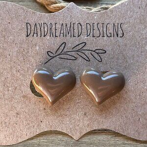 valentines day earrings chocolate heart studs